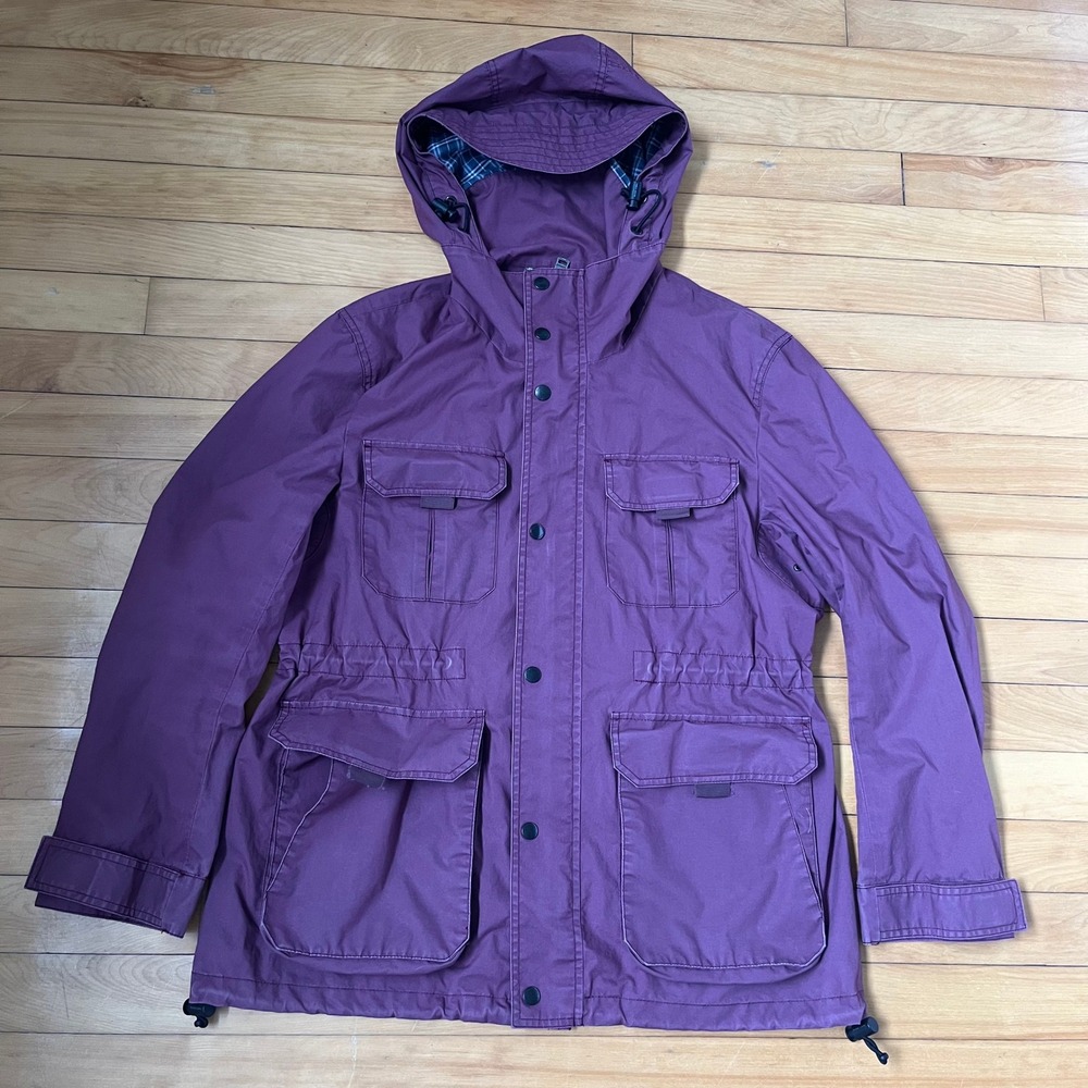 Burberry Black Label Mens Plum Purple Hooded Field Jacket Nova Check Lining M